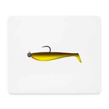 Rubber fish - predatory fish - Mouse Pad (horizontal) - white - Front