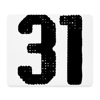 31 Zahl Trikot - Mousepad (Querformat) - Weiß - Vorne