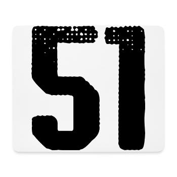 51 Zahl Trikot - Mousepad (Querformat) - Weiß - Vorne