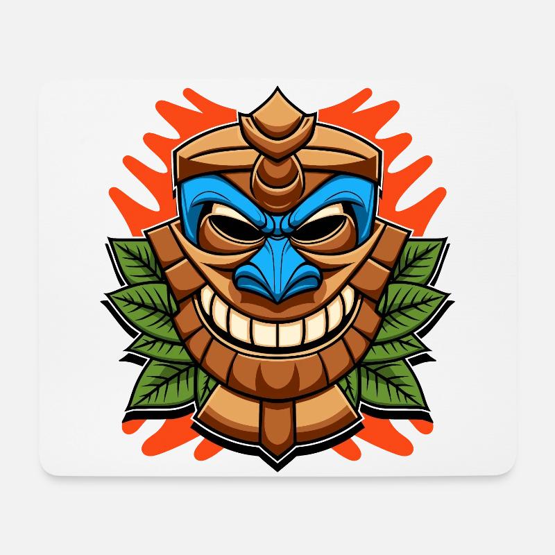 Tiki Statue - Mousepad (Querformat) - Weiß