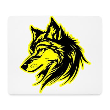 Wolf Silhouette - Mousepad (Querformat) - Weiß - Vorne