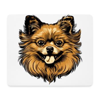 Pomeranian Dog Head Animal - Mouse Pad (horizontal) - white - Front
