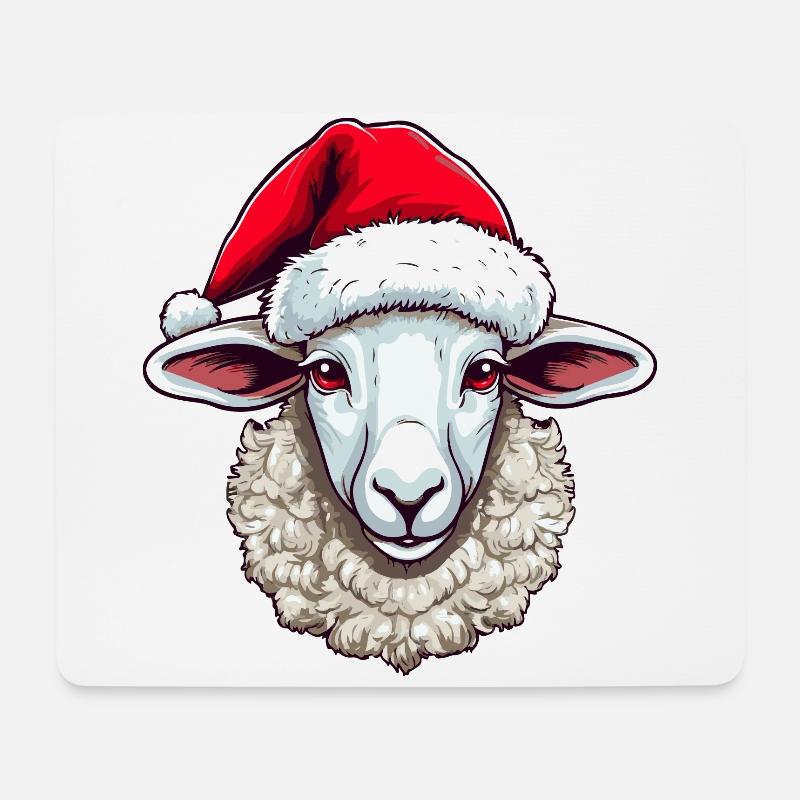 Schaf Weihnachten Tier Kopf Lamm - Mousepad (Querformat) - Weiß