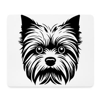 Yorkshire Terrier Dog Head - Mouse Pad (horizontal) - white - Front
