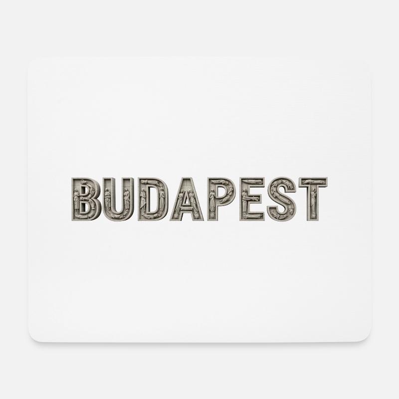 Budapest Architecture Typography - Mouse Pad (horizontal) - white