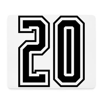 20 Zahl nummer - Mousepad (Querformat) - Weiß - Vorne