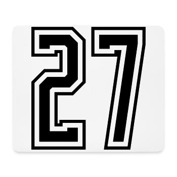 27 Zahl nummer - Mousepad (Querformat) - Weiß - Vorne
