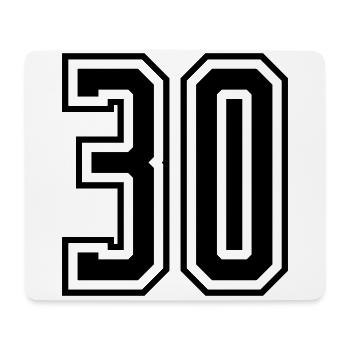 30 Number number - Mouse Pad (horizontal) - white - Front