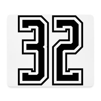 32 Number number - Mouse Pad (horizontal) - white - Front