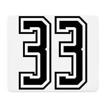 33 Zahl nummer - Mousepad (Querformat) - Weiß - Vorne