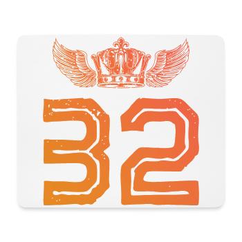 32 Number crown - Mouse Pad (horizontal) - white - Front