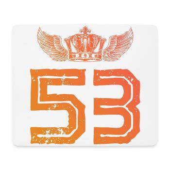 53 Zahl Krone - Mousepad (Querformat) - Weiß - Vorne