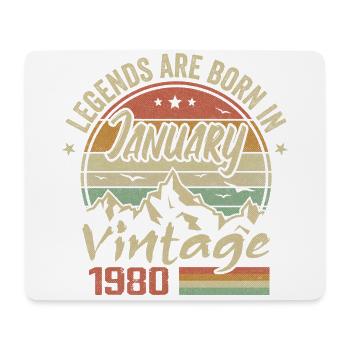 The legends were born in January 1980 - 1980 - Mouse Pad (horizontal) - white - Front
