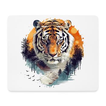Tiger, Tiger Head, Big Cat, Nature, Wilderness, Wild, Strong - Mouse Pad (horizontal) - white - Front