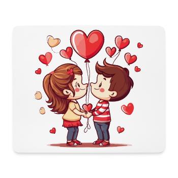 Love Couple Hearts Balloons Romantic - Mouse Pad (horizontal) - white - Front
