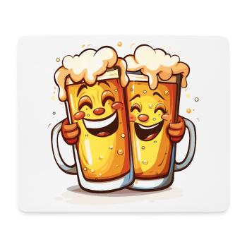 Beer Funny Beer Mugs Laughing Drinking Alcohol Humor - Mouse Pad (horizontal) - white - Front