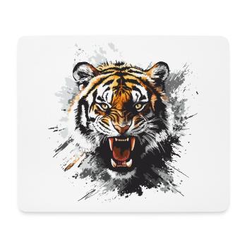 Tiger Head Predator Nature Wilderness Splash - Mouse Pad (horizontal) - white - Front