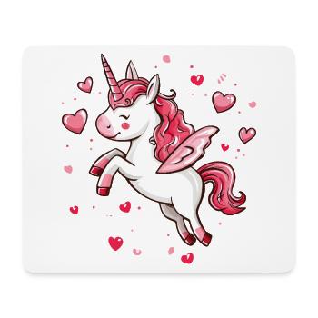 Einhorn Herz Liebe Süß Niedlich Einhörner Cartoon - Mousepad (Querformat) - Weiß - Vorne