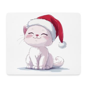Cat Christmas Christmas Cat Cute Merry Catmas - Mouse Pad (horizontal) - white - Front