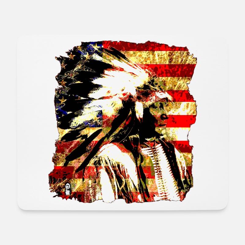 Chef collage sur USA Drapeau 2 - Tapis de souris (format paysage) - blanc