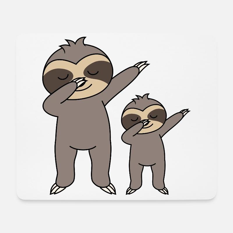 Dabbing Faultiere - Mousepad (Querformat) - Weiß