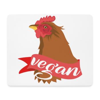 Poule végétalienne - Tapis de souris (format paysage) - blanc - Devant