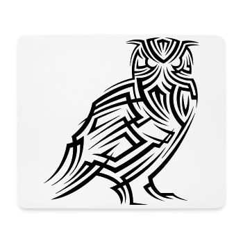 Tatouage tribal Owl - Tapis de souris (format paysage) - blanc - Devant