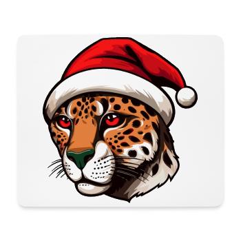 Gepard Porträt Weihnachten - Mousepad (Querformat) - Weiß - Vorne
