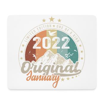 Vintage Retro Januar 2022 Geburtstagsgeschenk - Mousepad (Querformat) - Weiß - Vorne