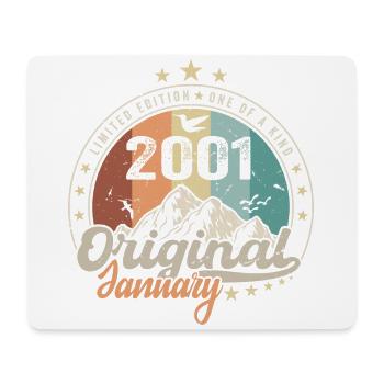 Vintage Retro January 2001 Birthday Gift - Mouse Pad (horizontal) - white - Front