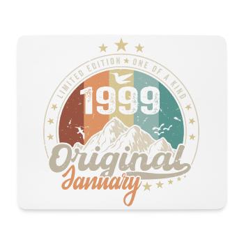 Vintage rétro janvier 1999 cadeau d anniversaire - Tapis de souris (format paysage) - blanc - Devant