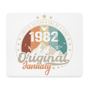Vintage rétro janvier 1982 cadeau d anniversaire - Tapis de souris (format paysage) - blanc - Devant