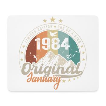Vintage rétro janvier 1984 cadeau d anniversaire - Tapis de souris (format paysage) - blanc - Devant