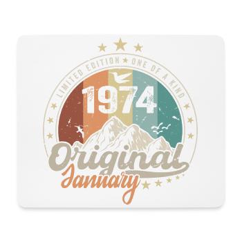 Vintage Retro Januar 1974 Geburtstagsgeschenk - Mousepad (Querformat) - Weiß - Vorne