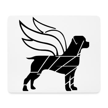 Rottweiler Ange avec Ailes Silhouette - Tapis de souris (format paysage) - blanc - Devant