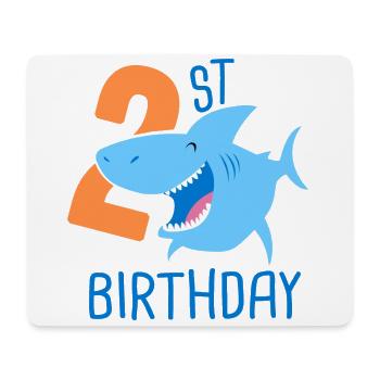 2e anniversaire garçon 2 ans requin - Tapis de souris (format paysage) - blanc - Devant