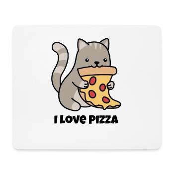 Ich liebe Pizza I Katzen Geschenkidee - Mousepad (Querformat) - Weiß - Vorne