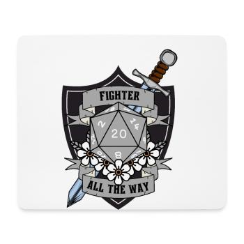 Fighter All The Way Version 2 Grey - Mouse Pad (horizontal) - white - Front