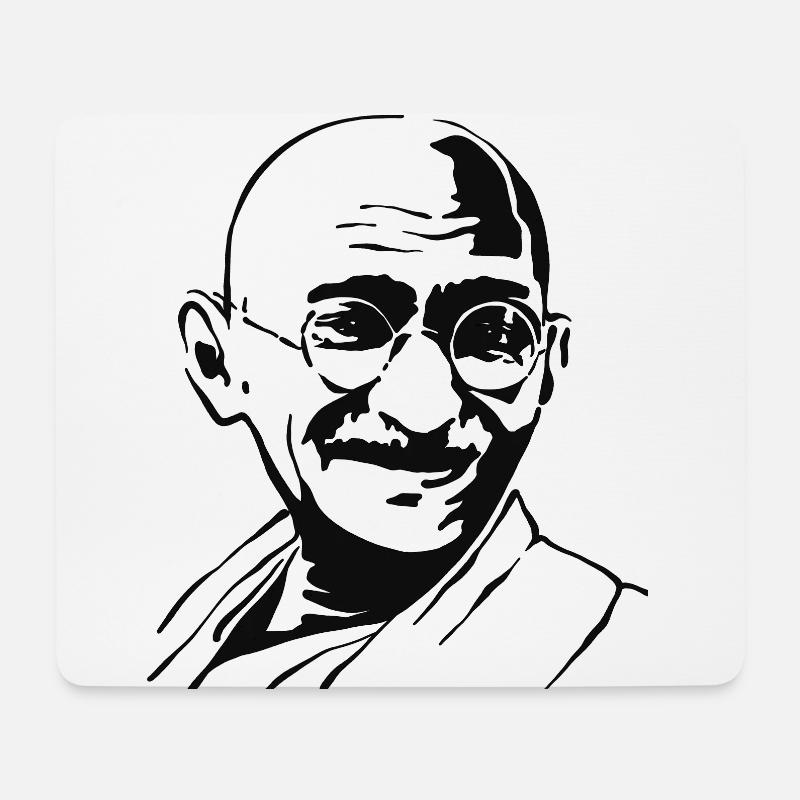 Mahatma Gandhi Portrait Indien Nobelpreisträger - Mousepad (Querformat) - Weiß