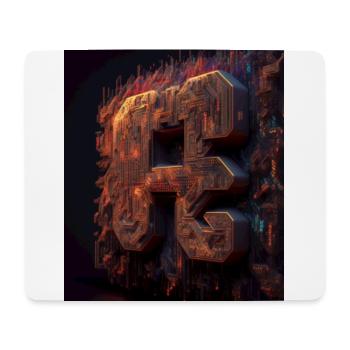 Computermuster, mit Muster, abstrackt, Nerd, Si-Fi - Mousepad (Querformat) - Weiß - Vorne