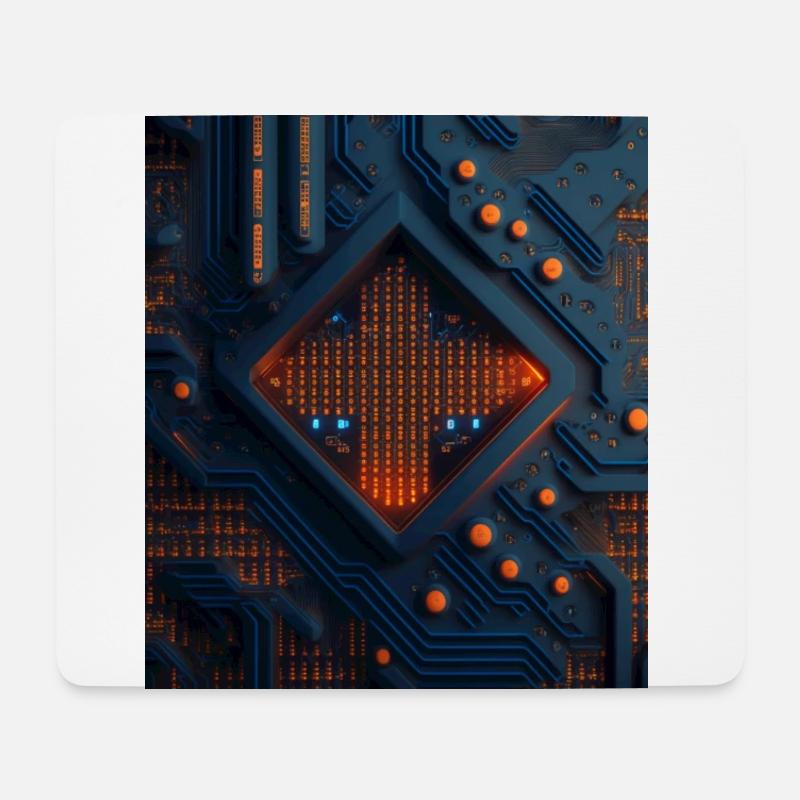 Computer pattern, patterned, abstrackt, nerd, Si-Fi - Mouse Pad (horizontal) - white