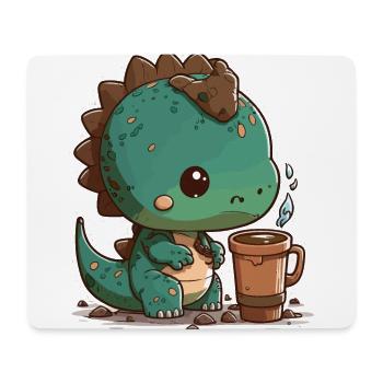 Koffeinhaltiger Dino - Mousepad (Querformat) - Weiß - Vorne