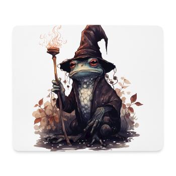 Magic frog with magic hat and magic wand - Mouse Pad (horizontal) - white - Front