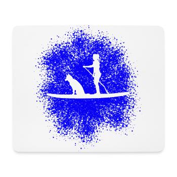 Stand Up Paddle avec chien - Tapis de souris (format paysage) - blanc - Devant