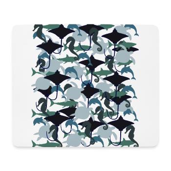 Rochen Hai Delfin Meeresschildkröte Seepferdchen - Mousepad (Querformat) - Weiß - Vorne