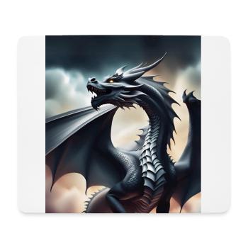 Dragon gris - Tapis de souris (format paysage) - blanc - Devant