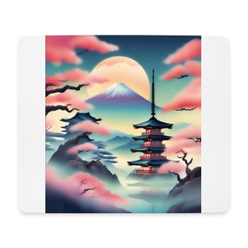 Schöne japanische Aussicht - Mousepad (Querformat) - Weiß - Vorne