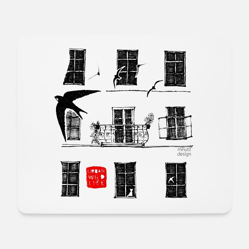 Urban Wildlife - Mauersegler - Mousepad (Querformat) - Weiß