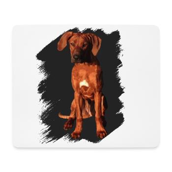 Rhodesian Ridgeback auf schwarzem Hintergrund - Mousepad (Querformat) - Weiß - Vorne