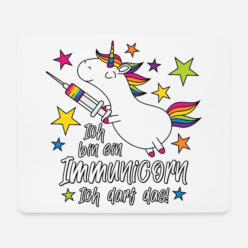 Geimpft! Ich bin ein Immunicorn Ich darf das! - Mousepad (Querformat) - Weiß